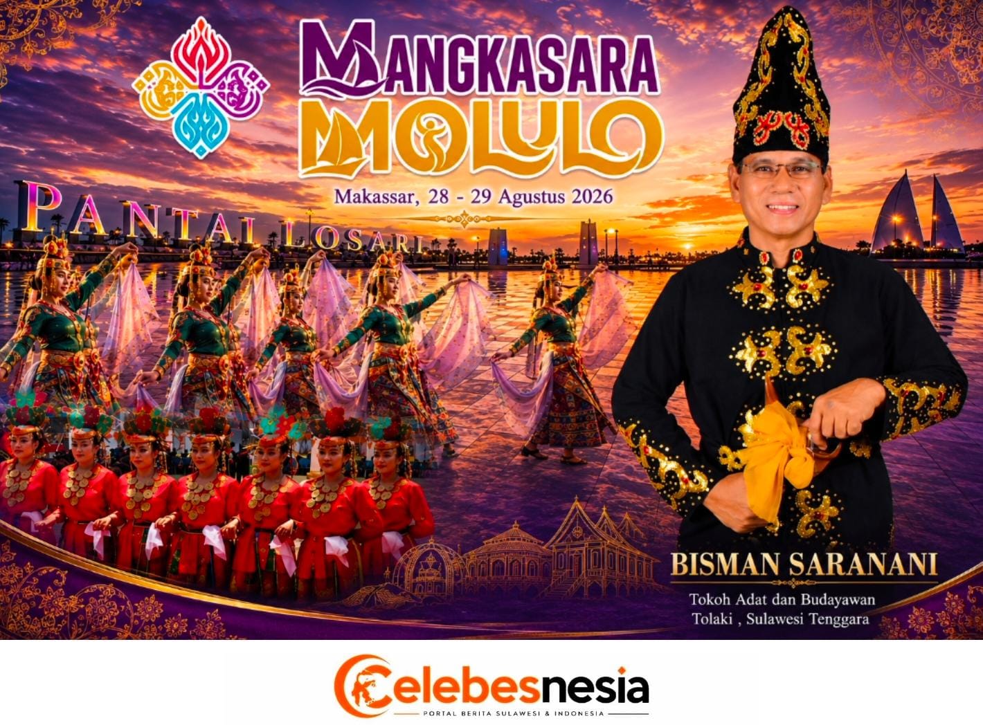 Budayawan Tolaki Bisman Saranani Dukung Penuh Kolaborasi Budaya Mangkasara’ Molulo 2026