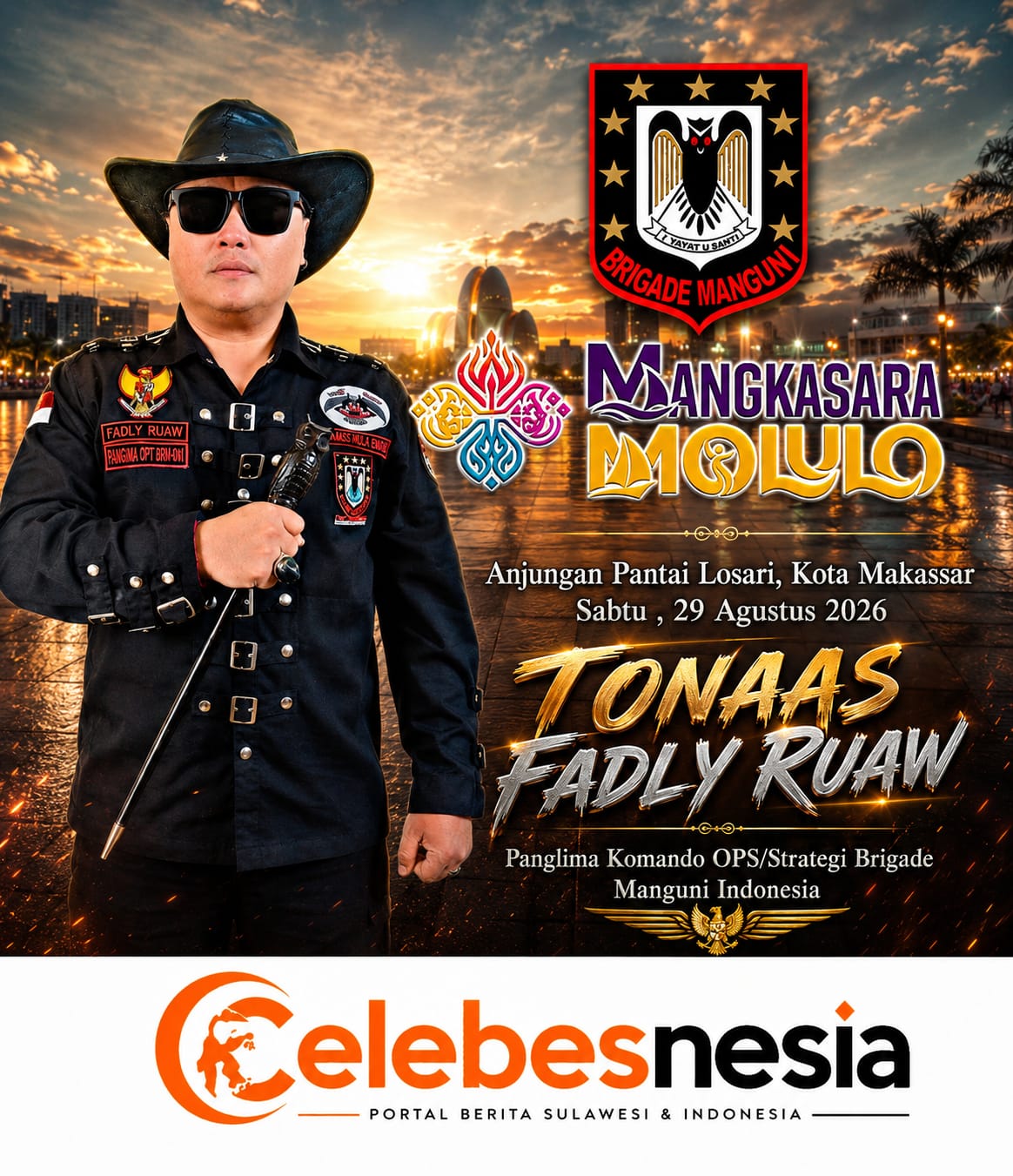 Perkuat Identitas Regional, Brigade Manguni Indonesia Dukung Penuh Pagelaran "Mangkasara’ Molulo" di Makassar