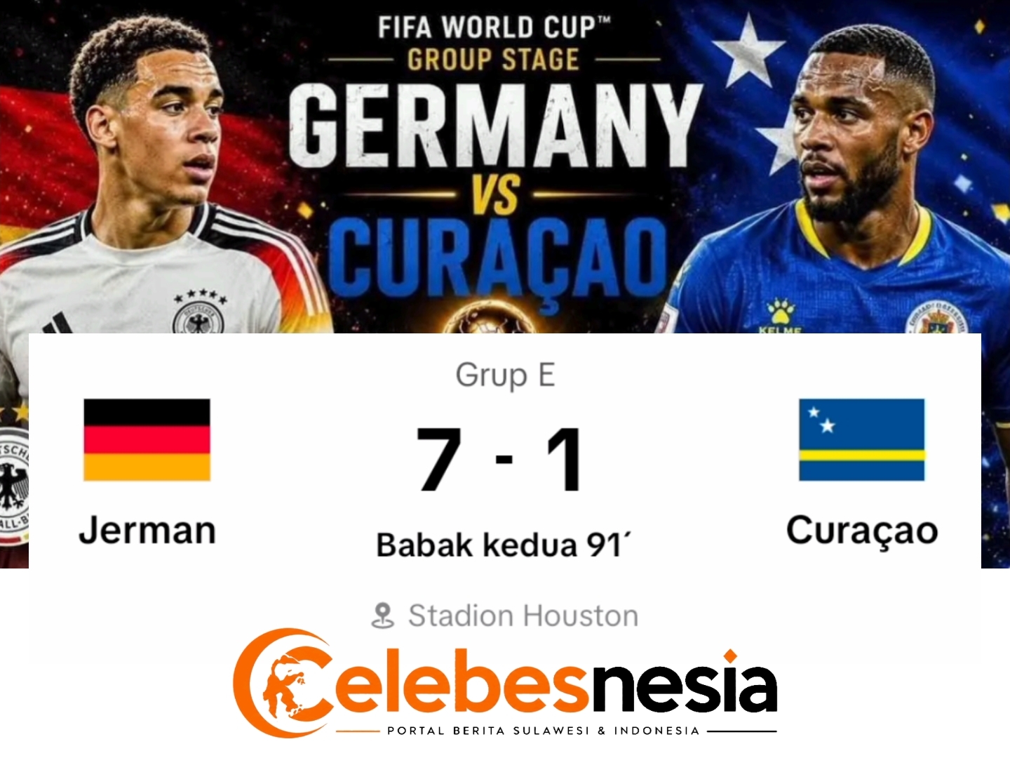 Pesta Gol di Houston: Jerman Taklukkan Debutan Curaçao 7-1 dalam Laga Pembuka Grup E
