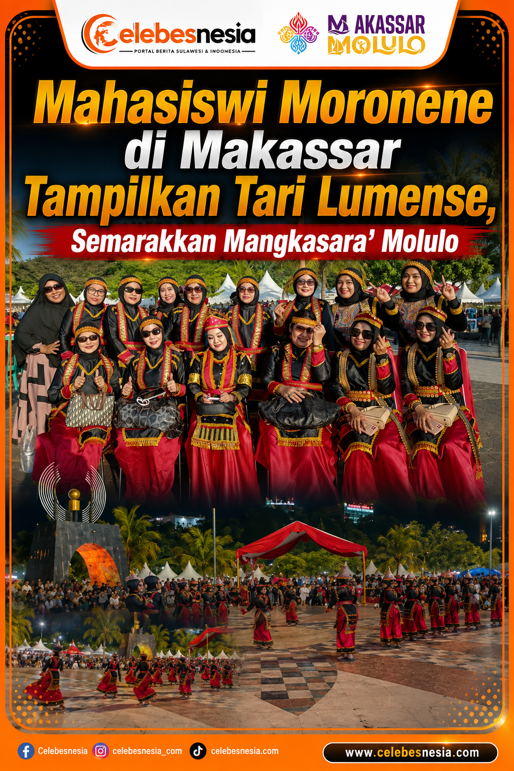 Mahasiswi Moronene di Makassar Tampilkan Tari Lumense, Semarakkan Mangkasara’ Molulo
